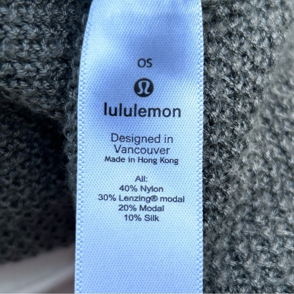 Lululemon On The Go Poncho One Size Sweater Knit Silk Modal Sage Green Ribbed - Picture 8 of 9